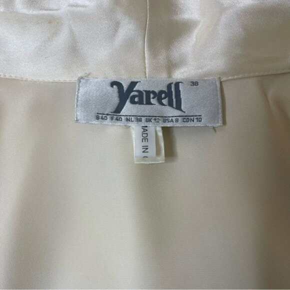 Yarell Vintage Cream Satin Button Up Shirt US 8 - Picture 6 of 8
